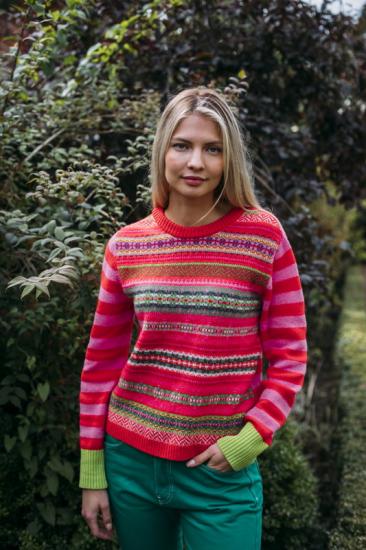 Sweater, Pullover Stobo Fairisle Rosa von Eribé of Scotland